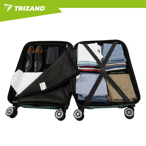 vastupidav 3 in 1 reisikohvrite komplekt (roheline) kohvrite komplekt,reisikohvrid,ratastel kohver,kohver kabiini,Trizand kohvrid,ABS reisikohver,kohvrite komplekt 3 in 1,reisipagas,roheline kohver