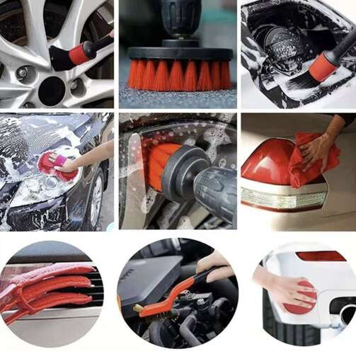 auto detailpesu komplekt kohvris (19 osa) auto detailpesu komplekt,autopesu tarvikud,auto puhastuskomplekt,detailing komplekt,auto sisehooldus,auto harjad ja pintslid