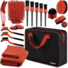 auto detailpesu komplekt kohvris (19 osa) auto detailpesu komplekt,autopesu tarvikud,auto puhastuskomplekt,detailing komplekt,auto sisehooldus,auto harjad ja pintslid